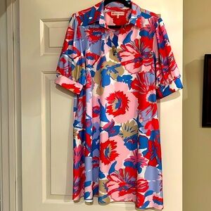 New multifloral pink Jude Connally Emerson dress XL.